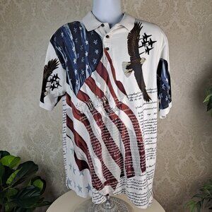 American Summer Clothings Size XL Declaration of Independence Polo EUC